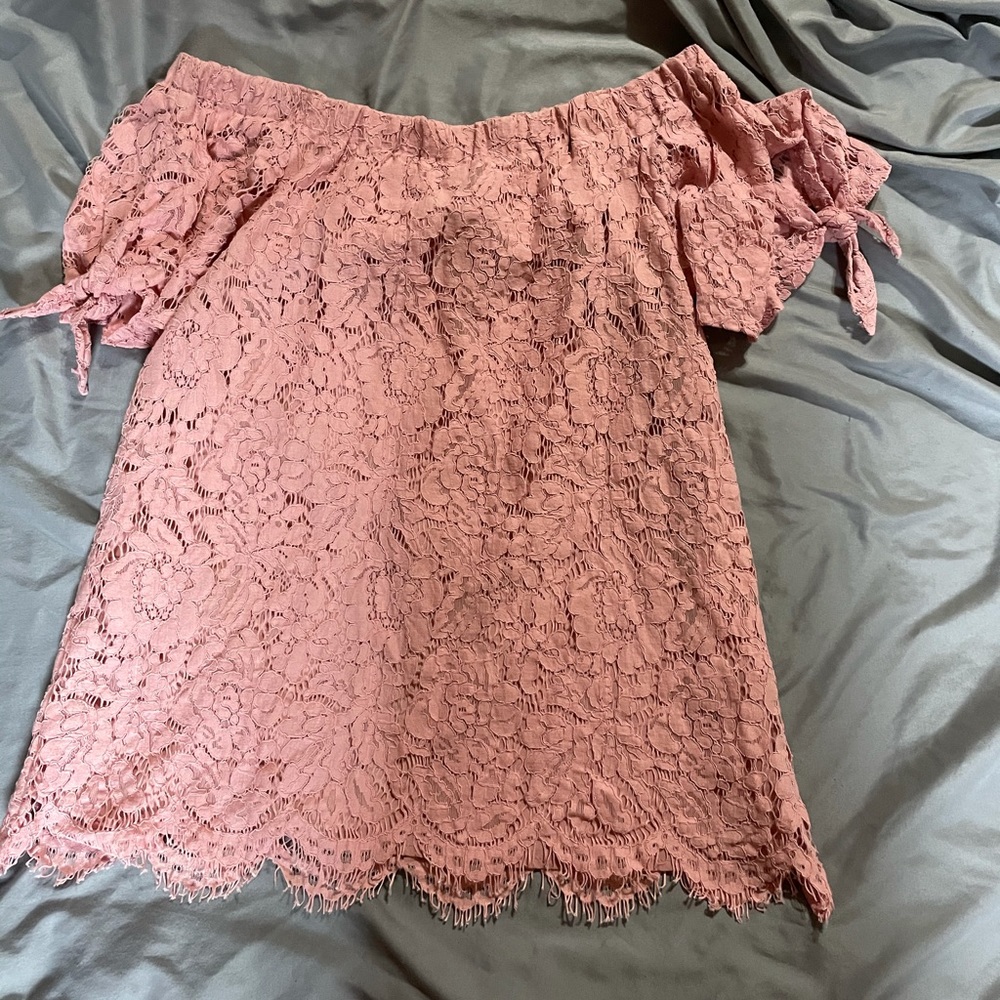 Pink off the shoulder top